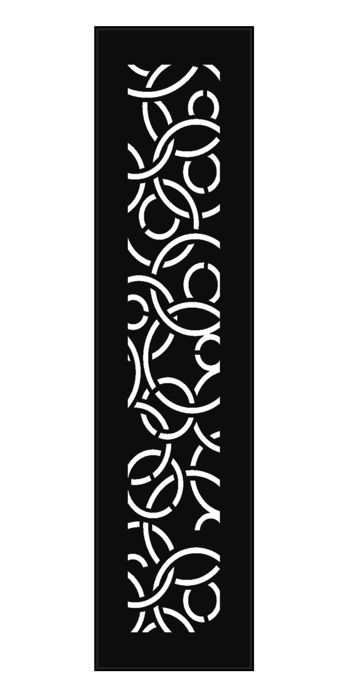 Design 055 Large Abstract Loops Laser Cut Metal Privacy Screen Panel front main view