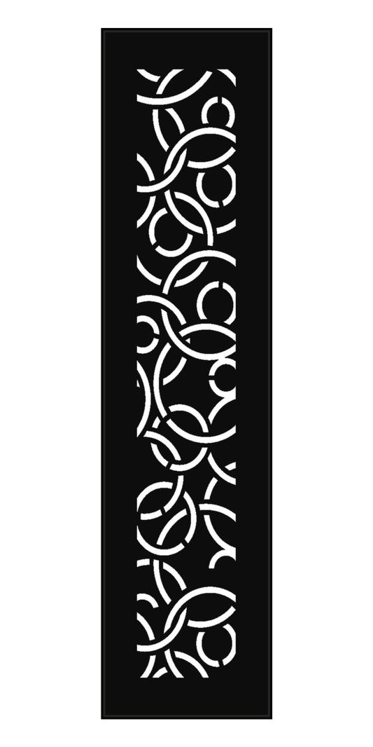 Design 055 Large Abstract Loops Laser Cut Metal Privacy Screen Panel front main view