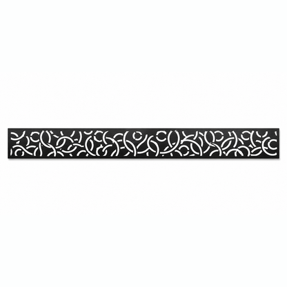 Lotus Scroll Border decorative metal fence topper front pattern for WPC composite fencing, Design 055