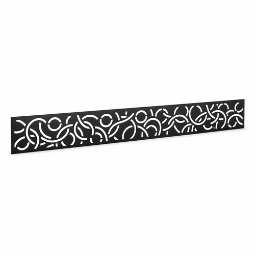 Lotus Scroll Border laser cut metal fence topper insert perspective view, Design 055