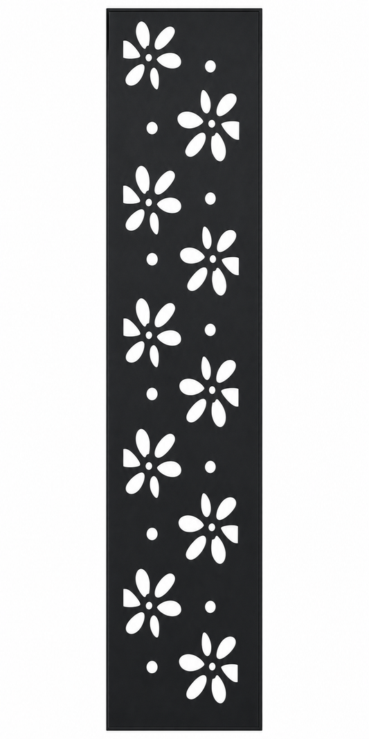 Design 056 Daisy Dot Laser Cut Metal Privacy Screen Panel front main view
