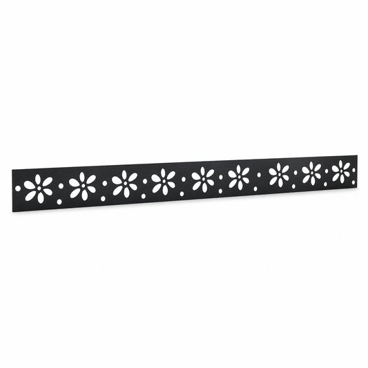 Star Dot Border laser cut metal fence topper insert perspective view, Design 056