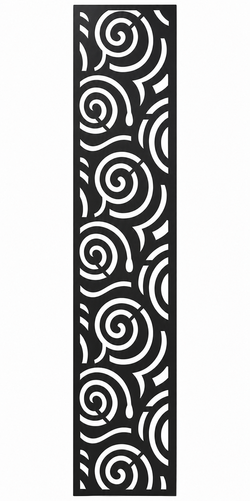 Design 057 Spiral Circles Laser Cut Metal Privacy Screen Panel front main view