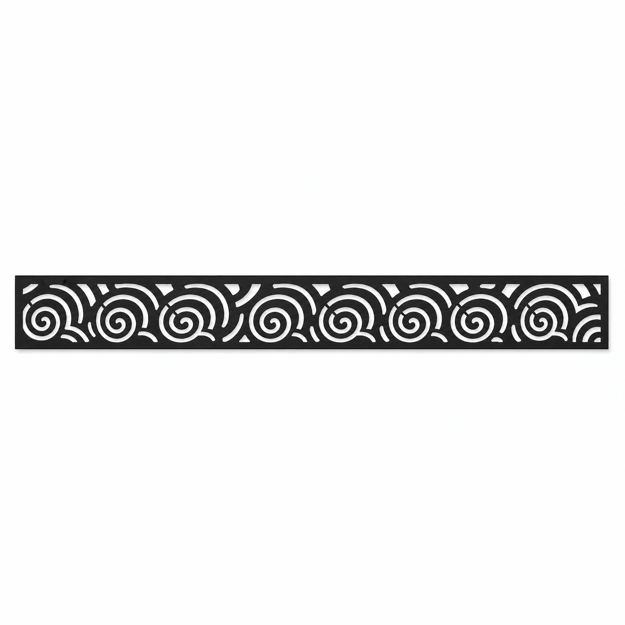 Spiral Wave Rail decorative metal fence topper front pattern for WPC composite fencing, Design 057