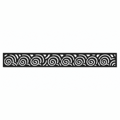 Spiral Wave Rail decorative metal fence topper front pattern for WPC composite fencing, Design 057