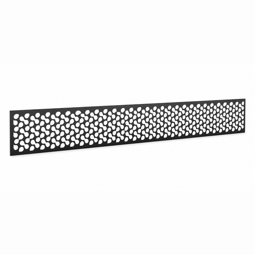 Fine Dot Lattice laser cut metal fence topper insert perspective view, Design 058