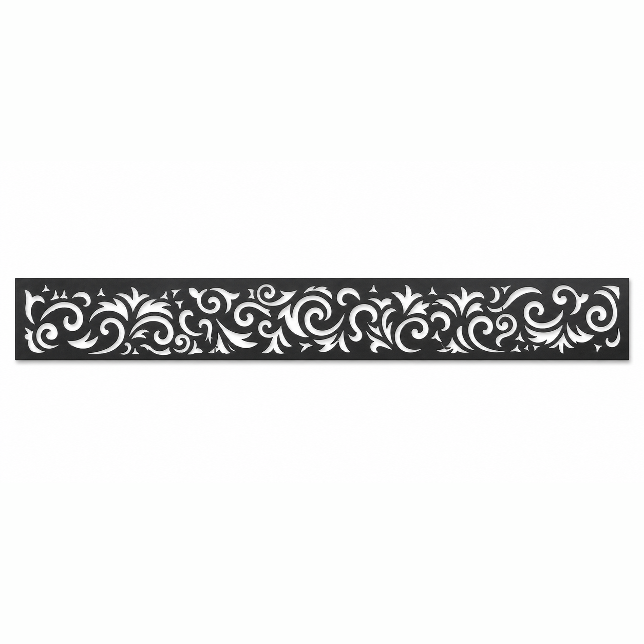 Classic Scroll Vine decorative metal fence topper front pattern for WPC composite fencing, Design 059