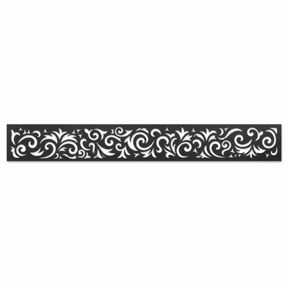 Classic Scroll Vine decorative metal fence topper front pattern for WPC composite fencing, Design 059