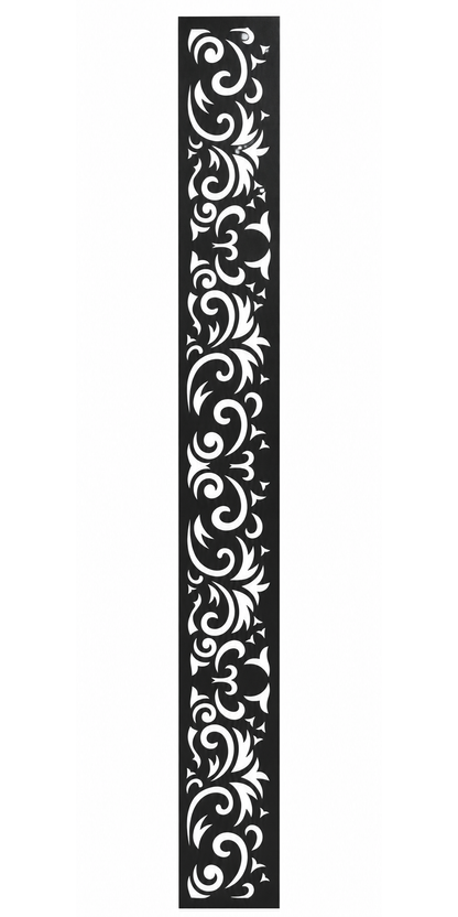 Design 059 Slim Vine Scroll Laser Cut Metal Privacy Screen Panel front main view