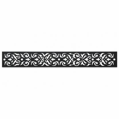 Floral Sunburst Scroll decorative metal fence topper front pattern for WPC composite fencing, Design 061