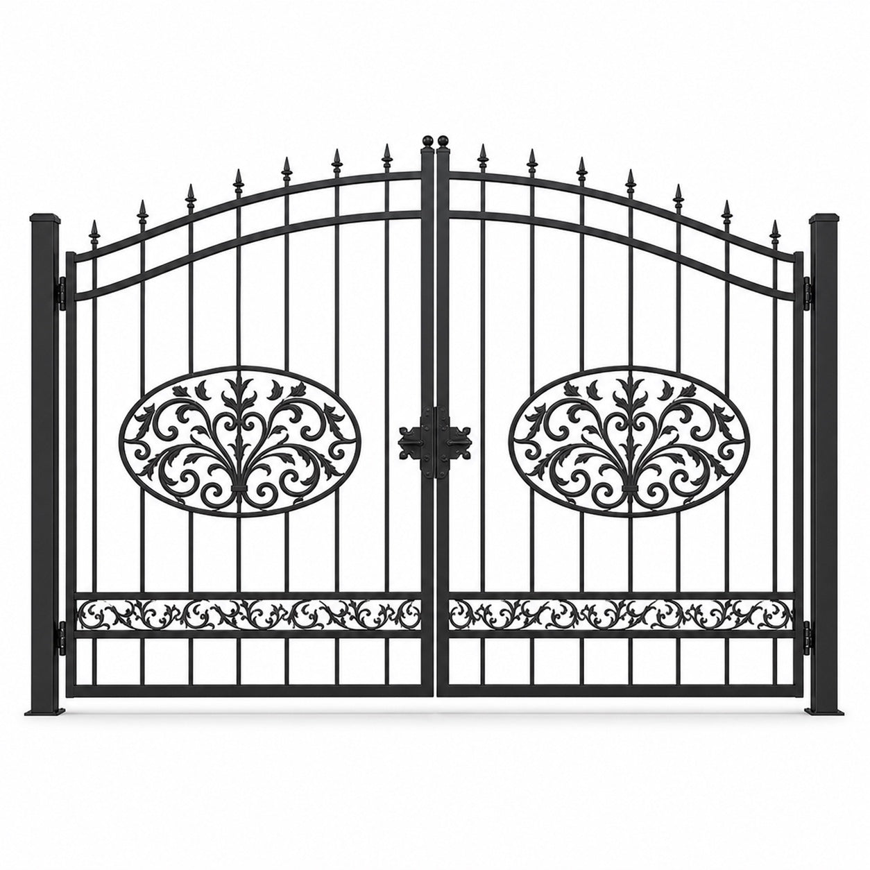 EONE Design 061 heritage style property entry gate shown as a closed double swing estate driveway gate