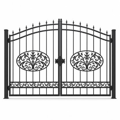 EONE Design 061 heritage style property entry gate shown as a closed double swing estate driveway gate
