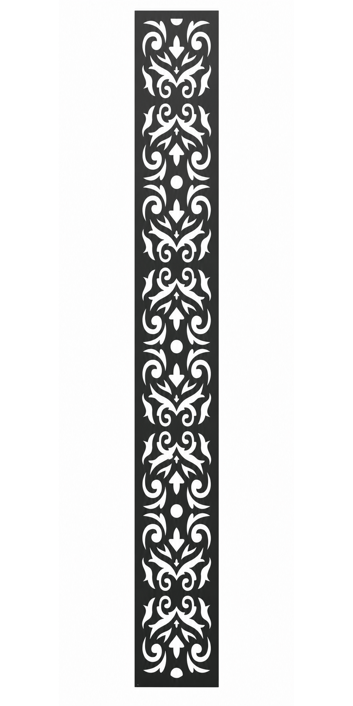 Design 061 Slim Damask Vine Laser Cut Metal Privacy Screen Panel front main view