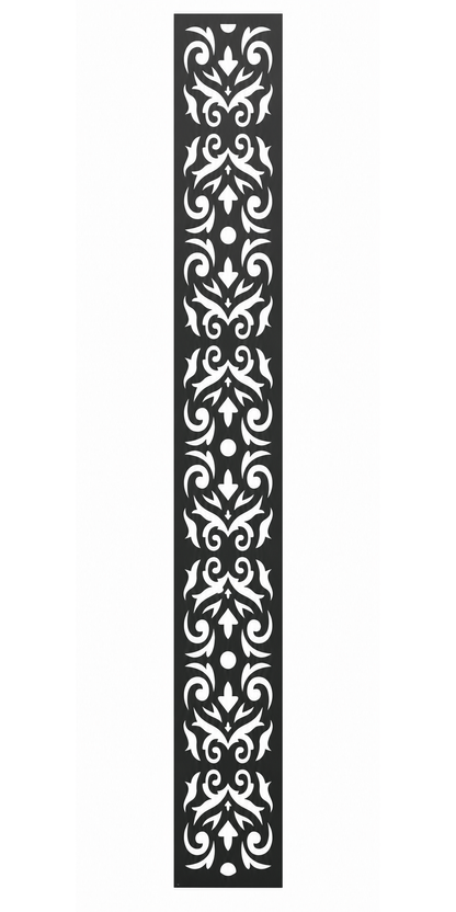 Design 061 Slim Damask Vine Laser Cut Metal Privacy Screen Panel front main view