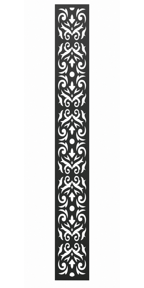 Design 061 Slim Damask Vine Laser Cut Metal Privacy Screen Panel front main view