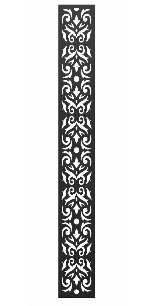 Design 061 Slim Damask Vine Laser Cut Metal Privacy Screen Panel front main view
