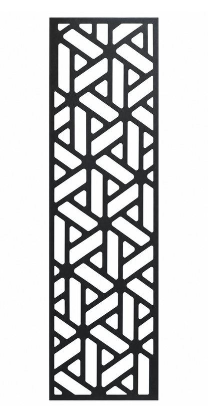 Design 062 Broken Geometric Laser Cut Metal Privacy Screen Panel front main view