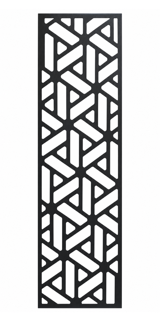 Design 062 Broken Geometric Laser Cut Metal Privacy Screen Panel front main view