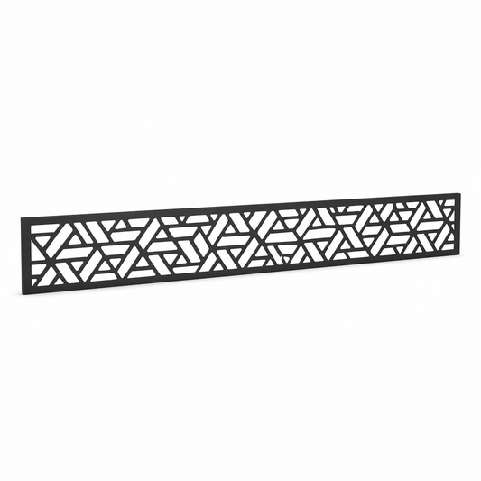 Tribal Triangle Band laser cut metal fence topper insert perspective view, Design 062