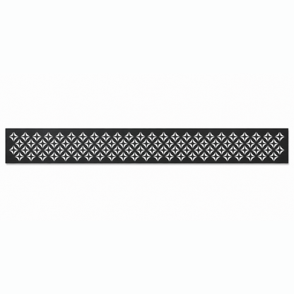 Dark Diamond Mesh decorative metal fence topper front pattern for WPC composite fencing, Design 063