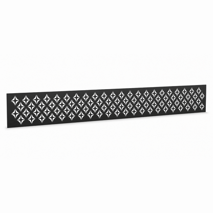 Dark Diamond Mesh laser cut metal fence topper insert perspective view, Design 063