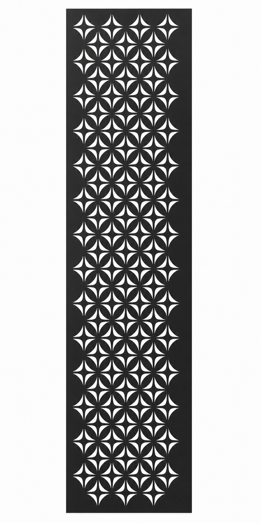 Design 063 Star Diamond Grid Laser Cut Metal Privacy Screen Panel front main view