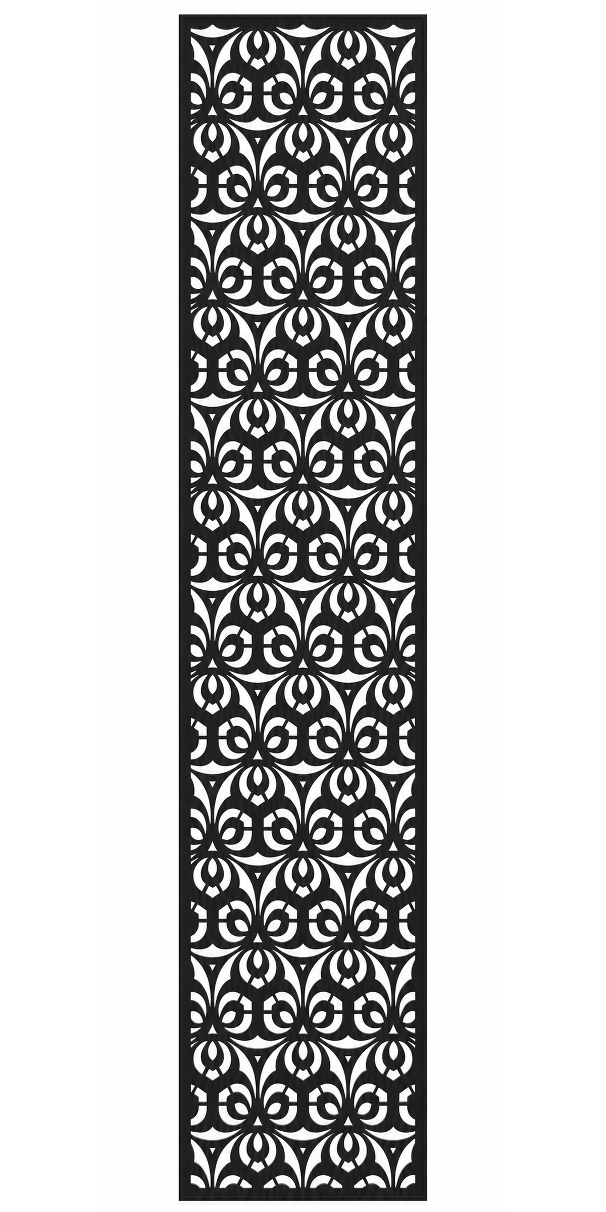 Design 064 Circle Floral Grid Laser Cut Metal Privacy Screen Panel front main view