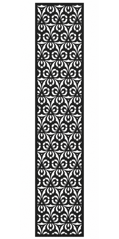 Design 064 Circle Floral Grid Laser Cut Metal Privacy Screen Panel front main view