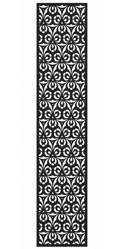 Design 064 Circle Floral Grid Laser Cut Metal Privacy Screen Panel front main view