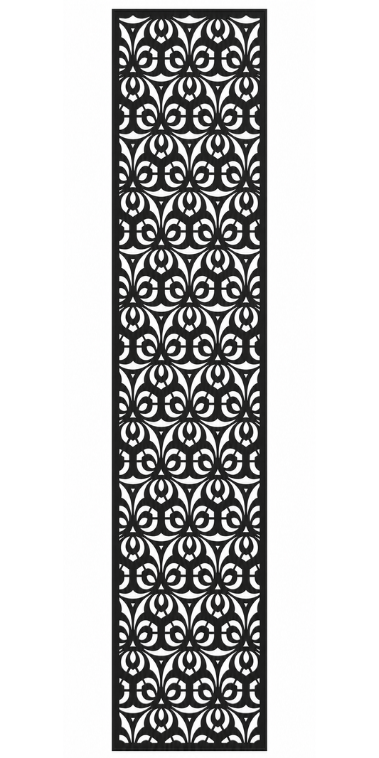 Design 064 Circle Floral Grid Laser Cut Metal Privacy Screen Panel front main view