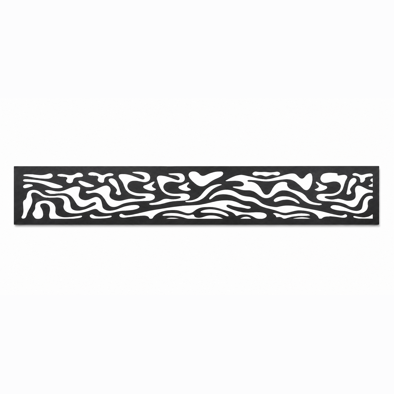 Abstract Flame Wave decorative metal fence topper front pattern for WPC composite fencing, Design 065