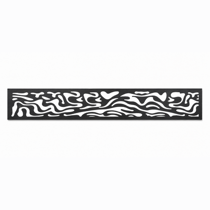 Abstract Flame Wave decorative metal fence topper front pattern for WPC composite fencing, Design 065