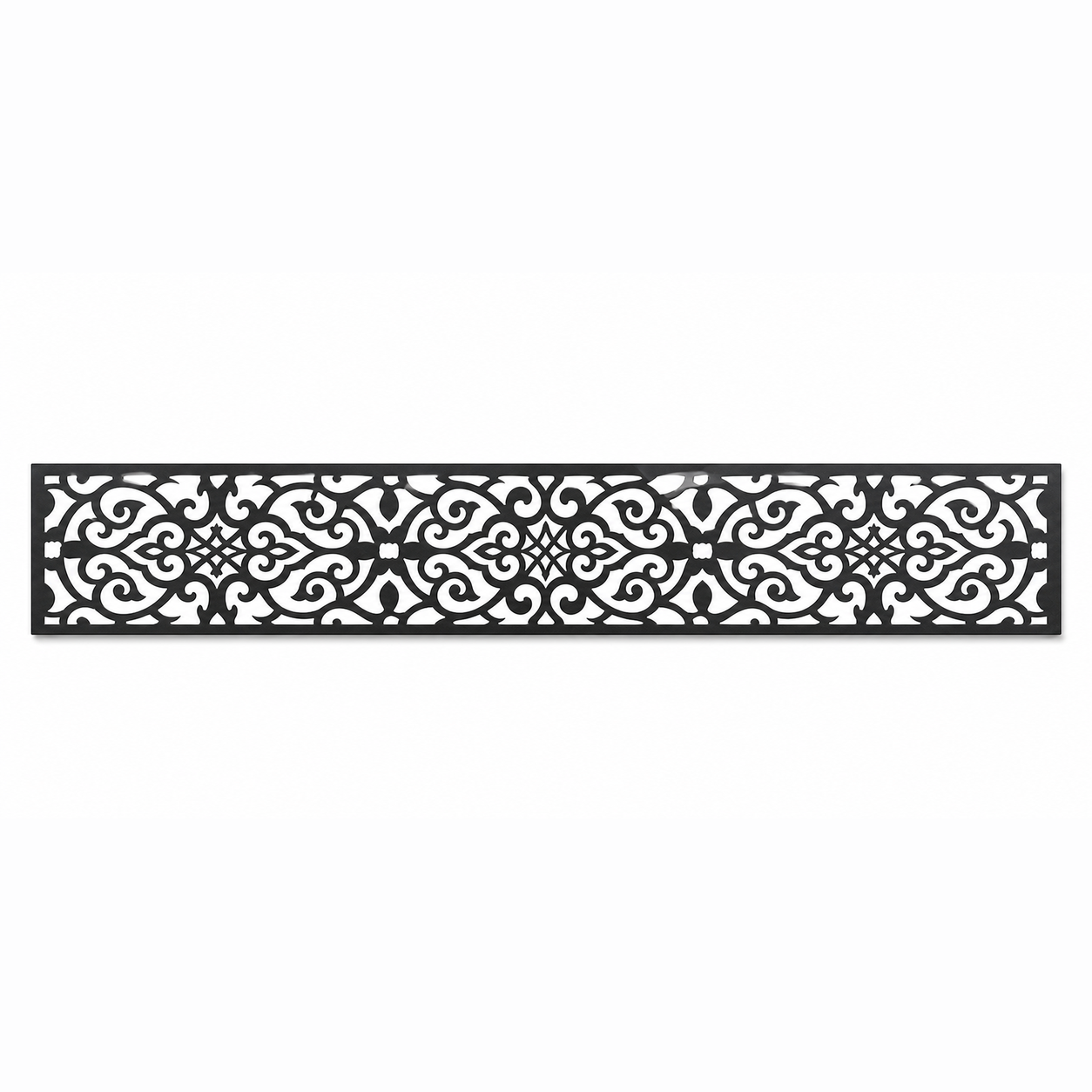Tiny Scroll Lace decorative metal fence topper front pattern for WPC composite fencing, Design 091