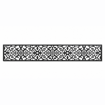 Tiny Scroll Lace decorative metal fence topper front pattern for WPC composite fencing, Design 091