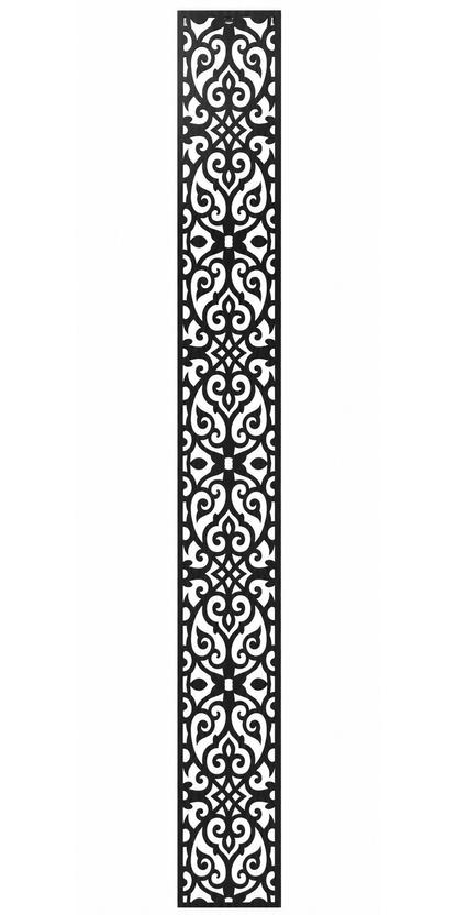 Design 091 Tiny Scroll Lace Laser Cut Metal Privacy Screen Panel front main view