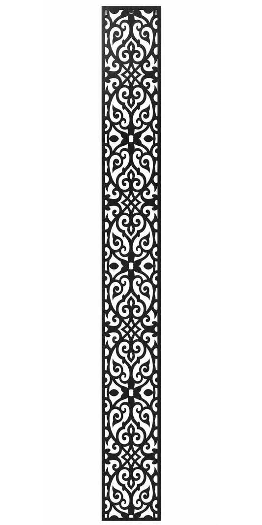 Design 091 Tiny Scroll Lace Laser Cut Metal Privacy Screen Panel front main view