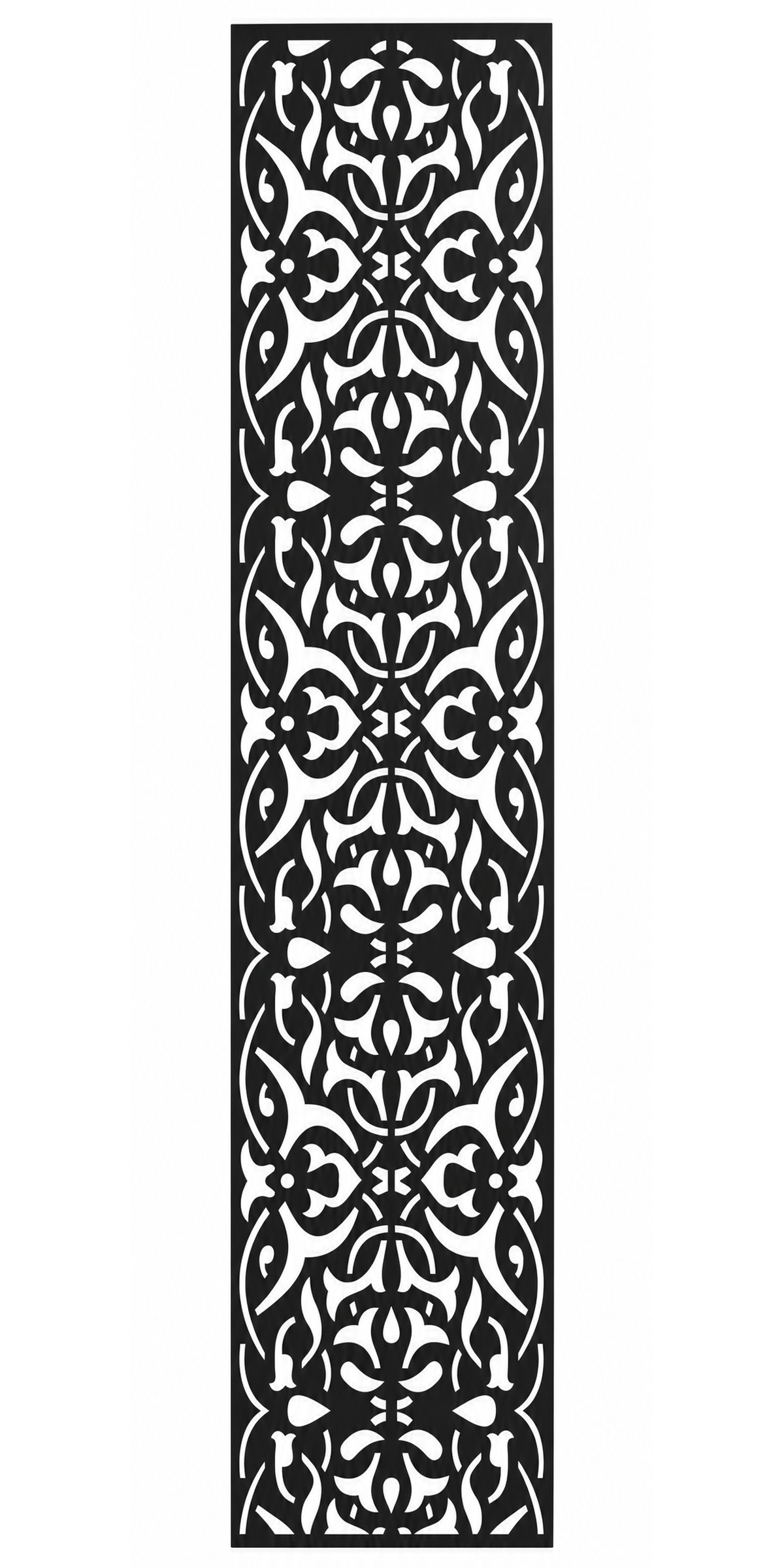 Design 092 Ornate Damask Panel Laser Cut Metal Privacy Screen Panel front main view