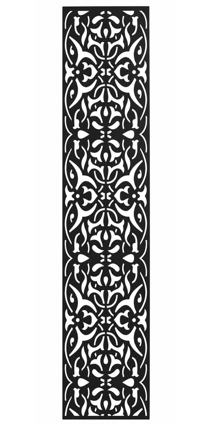 Design 092 Ornate Damask Panel Laser Cut Metal Privacy Screen Panel front main view