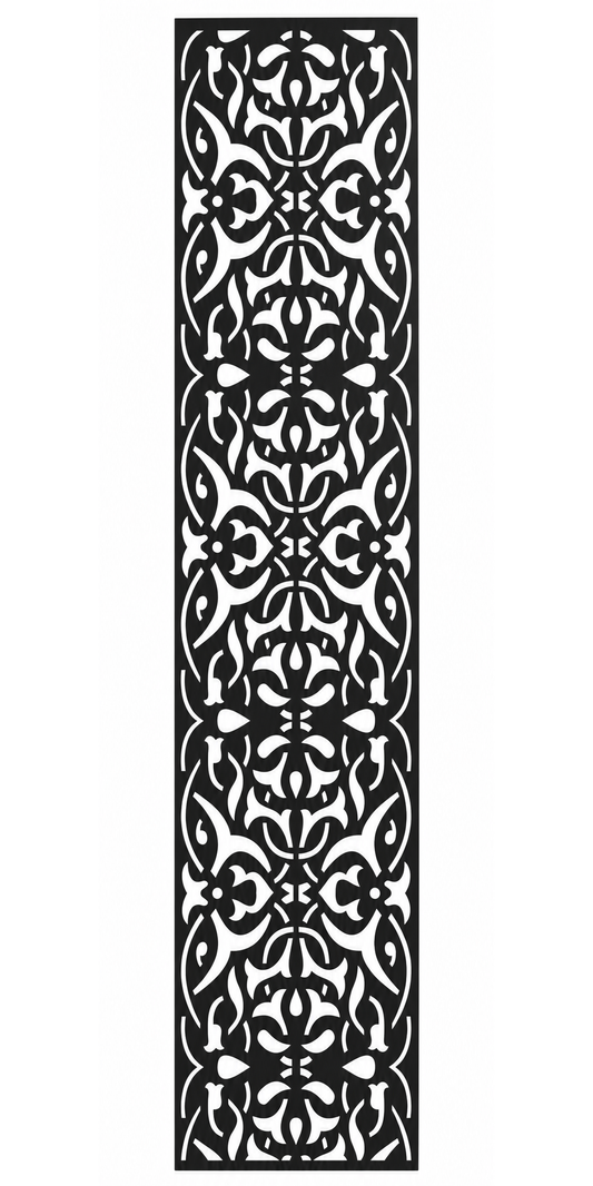 Design 092 Ornate Damask Panel Laser Cut Metal Privacy Screen Panel front main view