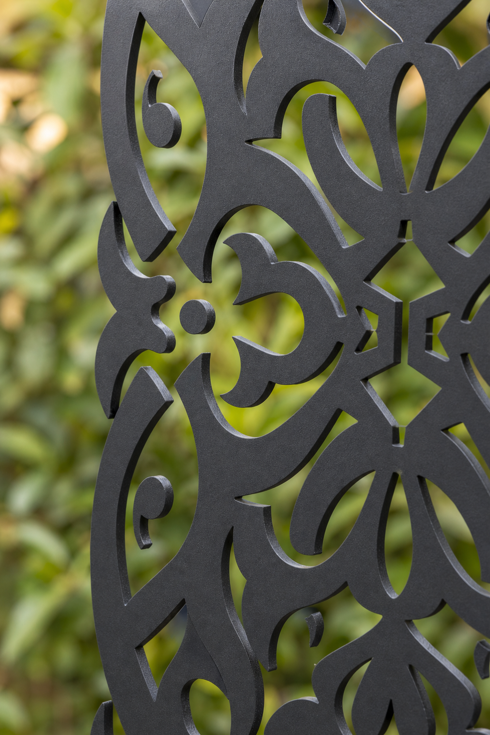Design 092 Ornate Damask Panel Laser Cut Metal Privacy Screen Panel close-up detail view