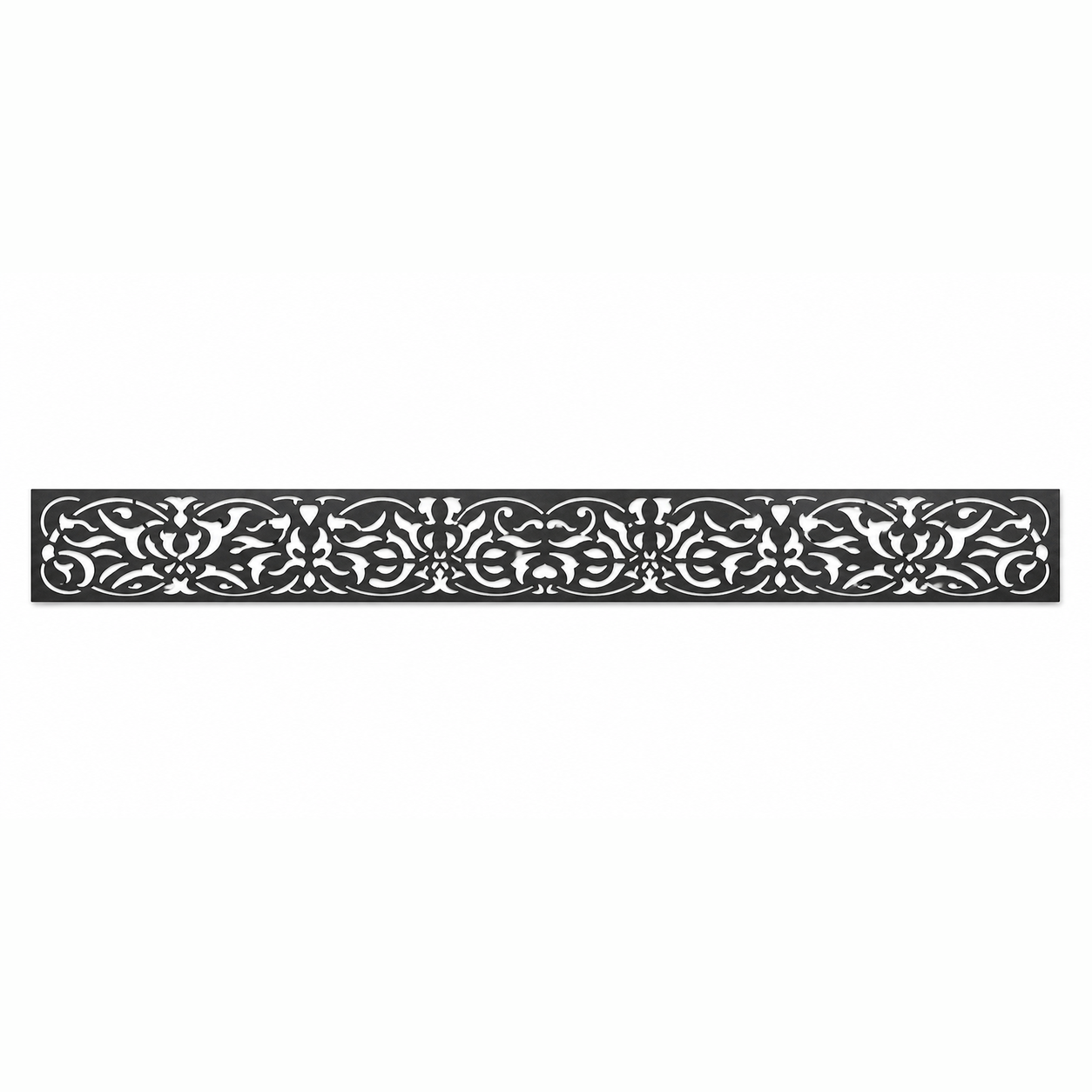Slim Filigree Vine decorative metal fence topper front pattern for WPC composite fencing, Design 092