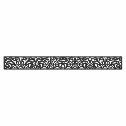 Slim Filigree Vine decorative metal fence topper front pattern for WPC composite fencing, Design 092
