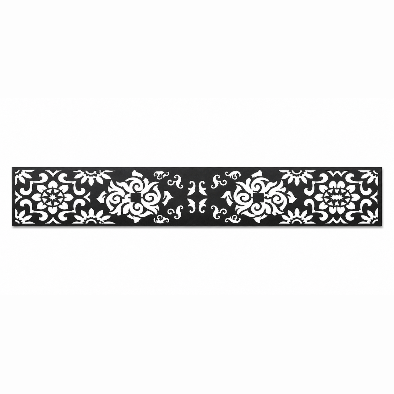 Flower Medallion Grid decorative metal fence topper front pattern for WPC composite fencing, Design 093