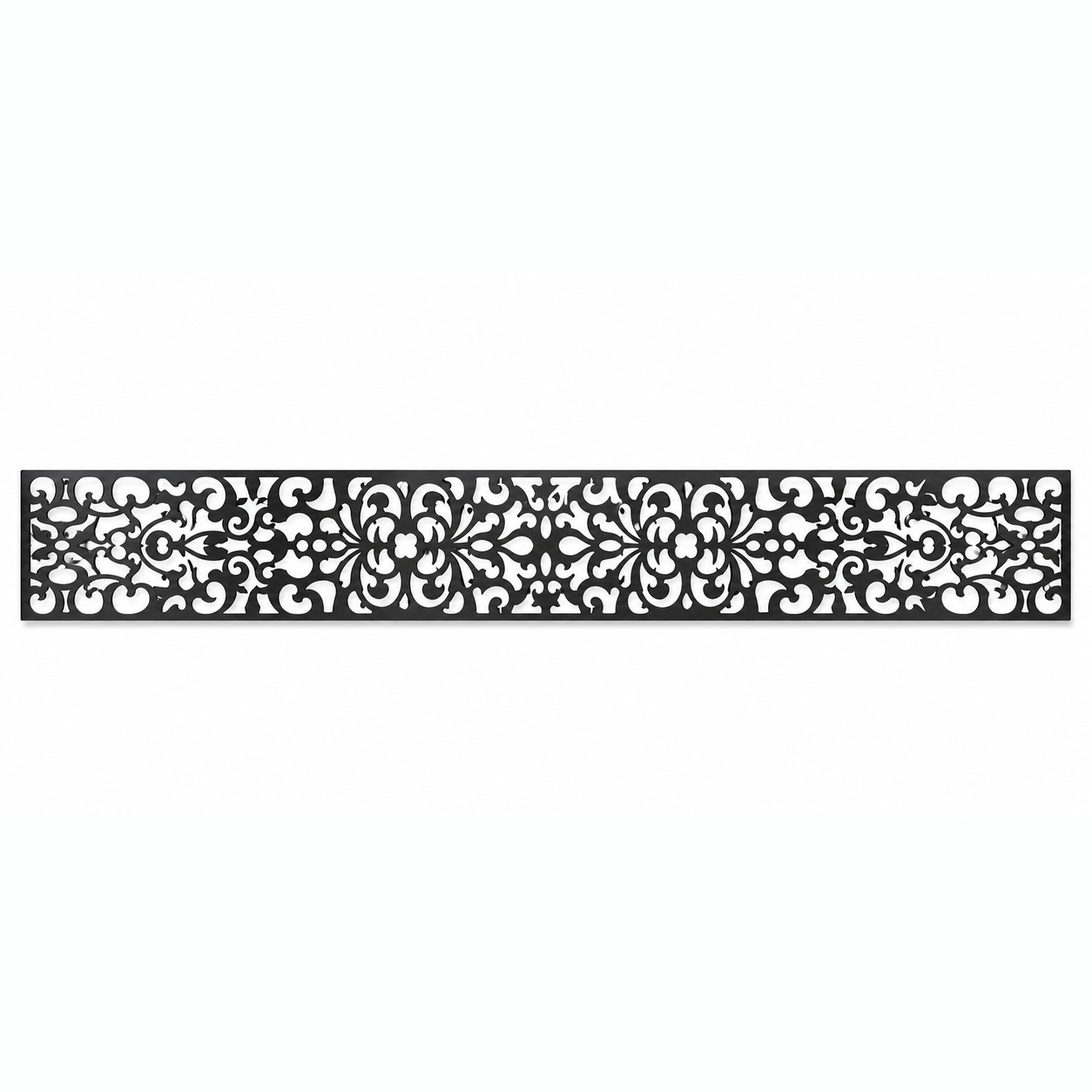 Baroque Floral Lace decorative metal fence topper front pattern for WPC composite fencing, Design 095