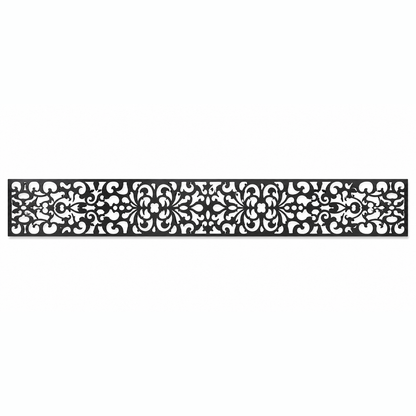 Baroque Floral Lace decorative metal fence topper front pattern for WPC composite fencing, Design 095