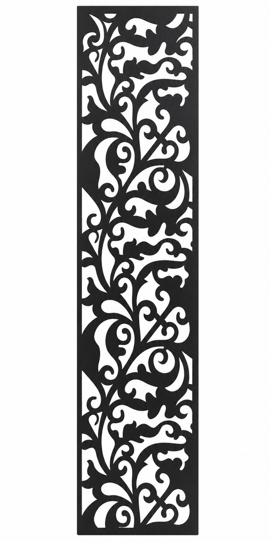 Design 097 Climbing Vine Laser Cut Metal Privacy Screen Panel front main view