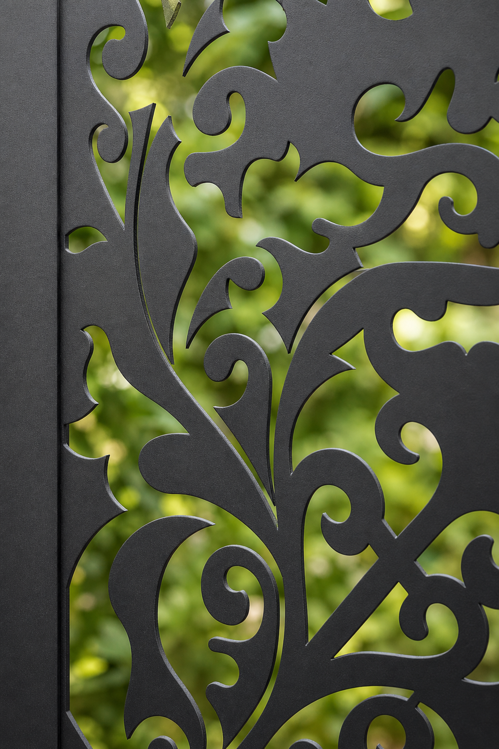 Design 097 Climbing Vine Laser Cut Metal Privacy Screen Panel close-up detail view
