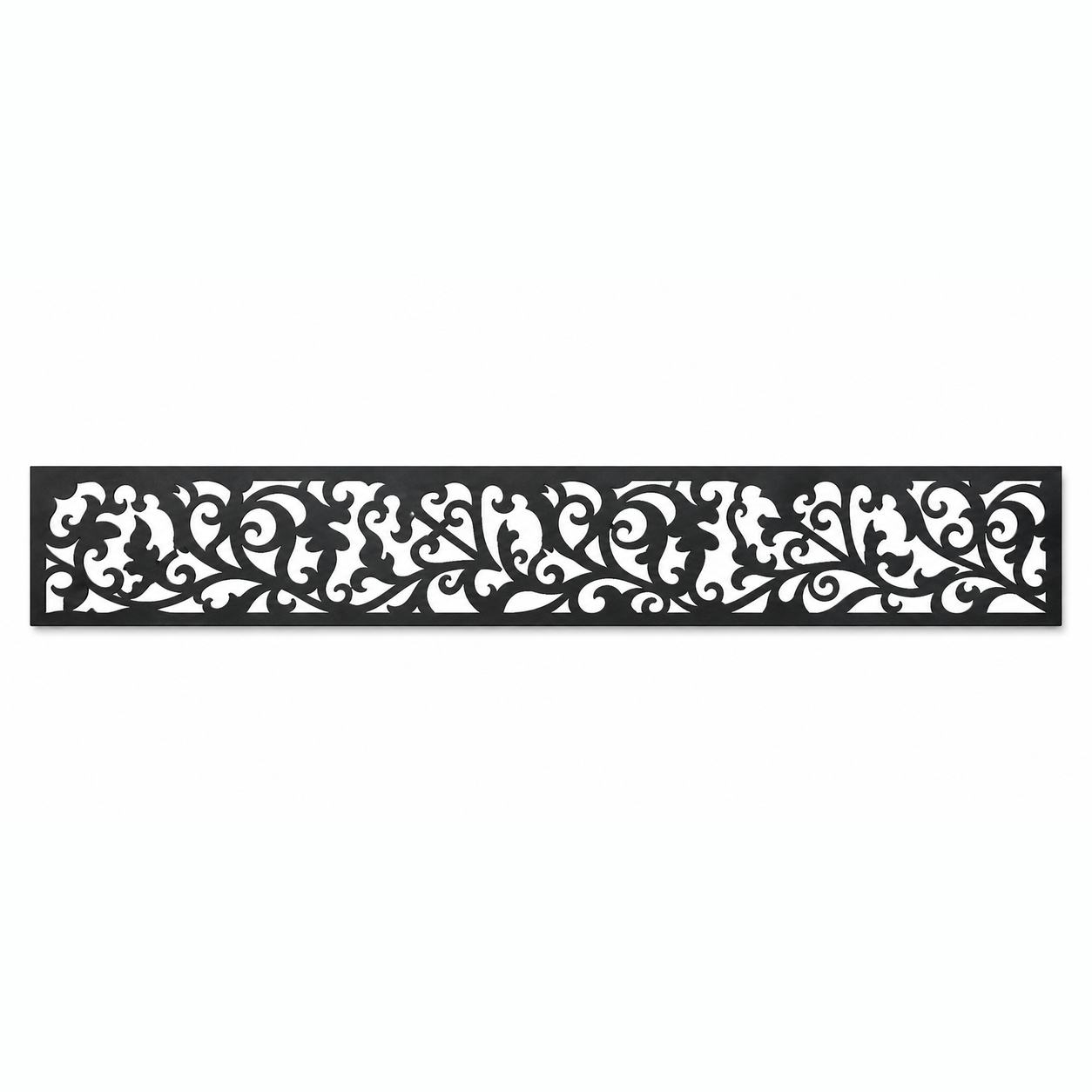 Vintage Floral Vine decorative metal fence topper front pattern for WPC composite fencing, Design 097