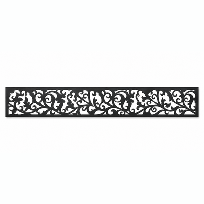 Vintage Floral Vine decorative metal fence topper front pattern for WPC composite fencing, Design 097