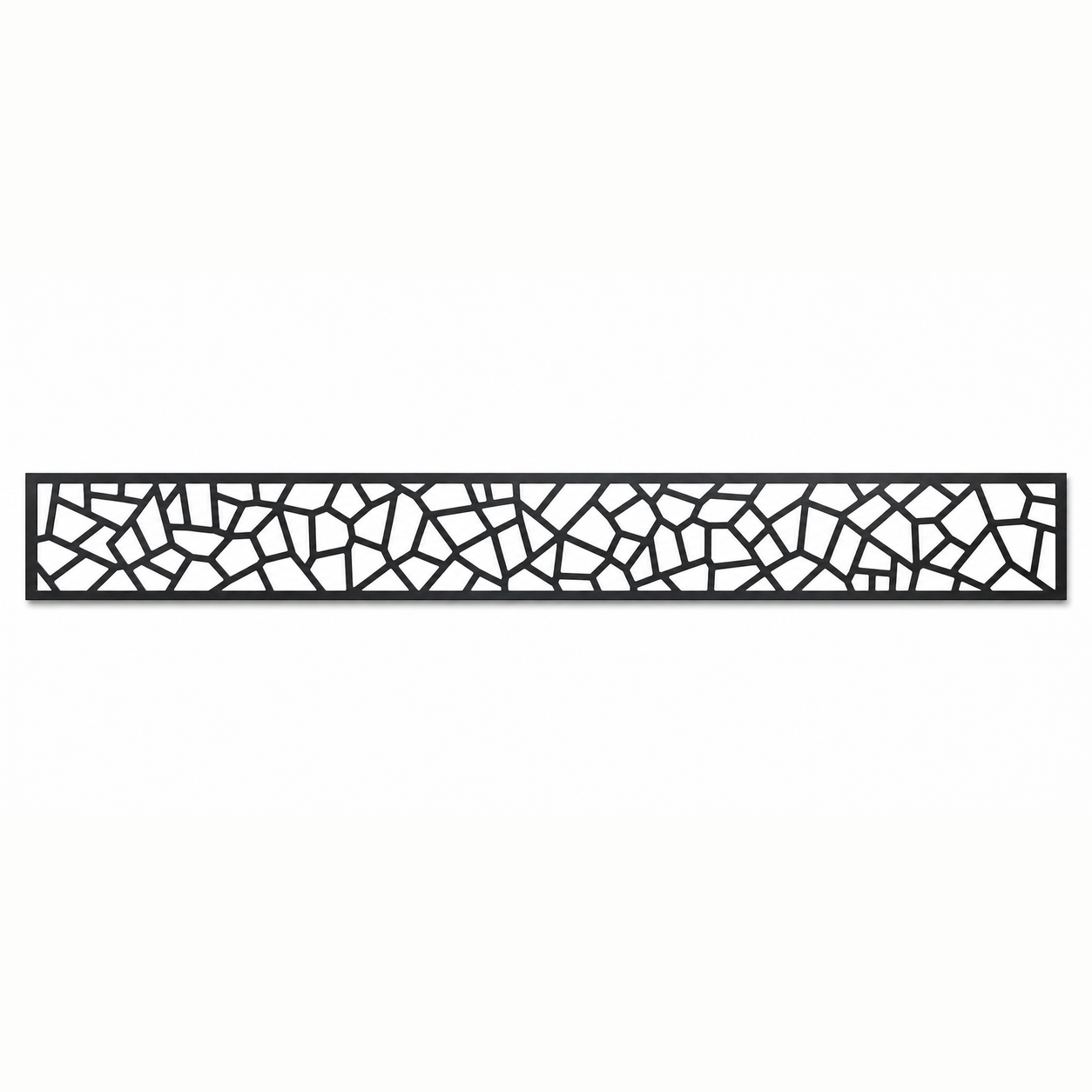 Open Polygon Lattice decorative metal fence topper front pattern for WPC composite fencing, Design 098